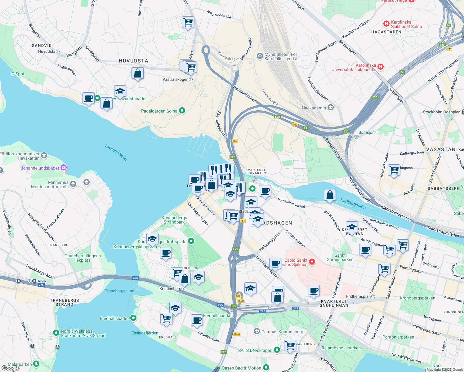 map of restaurants, bars, coffee shops, grocery stores, and more near in 