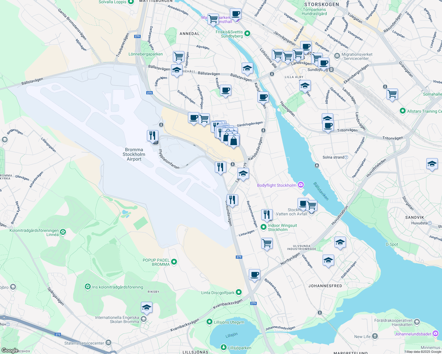 map of restaurants, bars, coffee shops, grocery stores, and more near in 