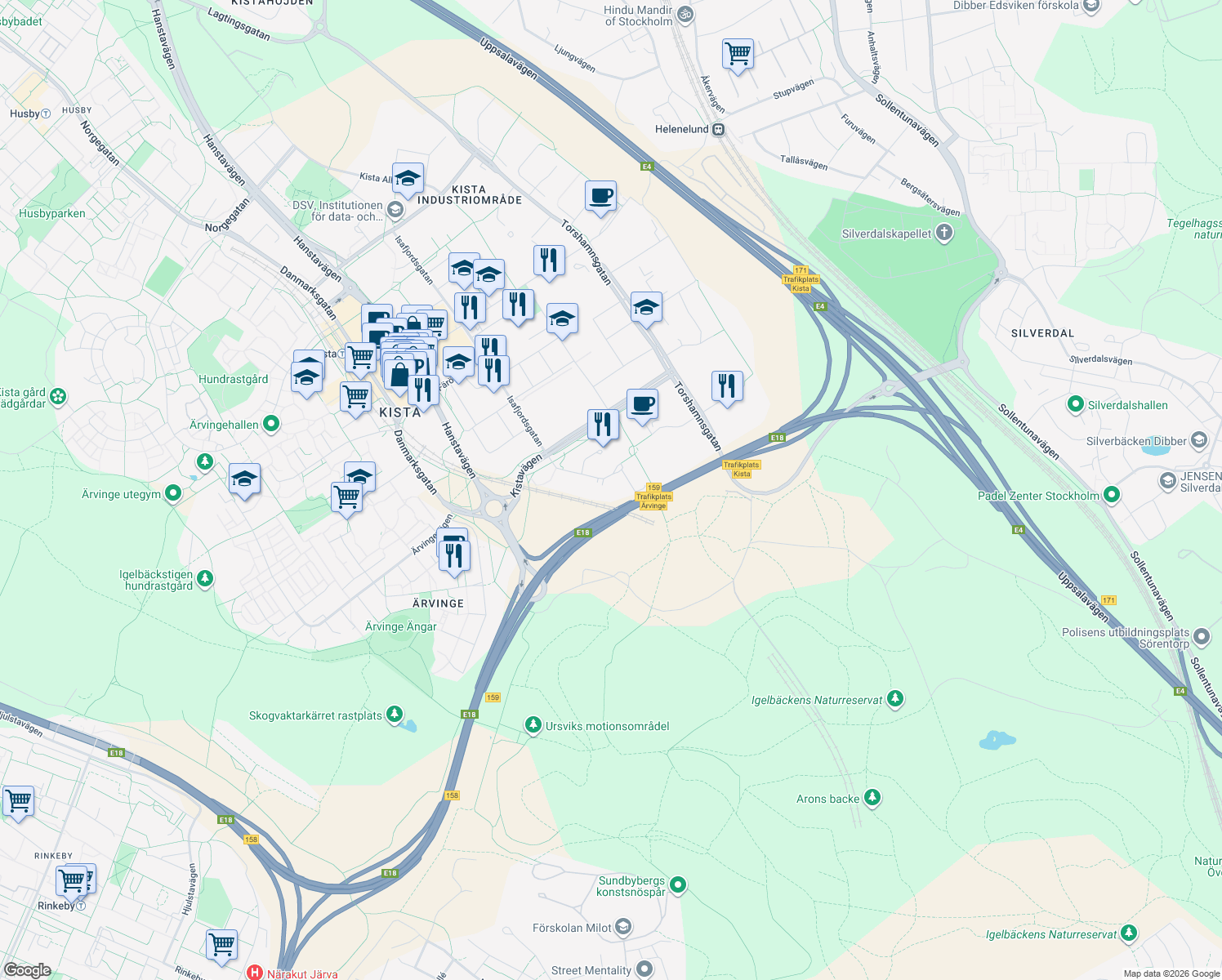 map of restaurants, bars, coffee shops, grocery stores, and more near in 