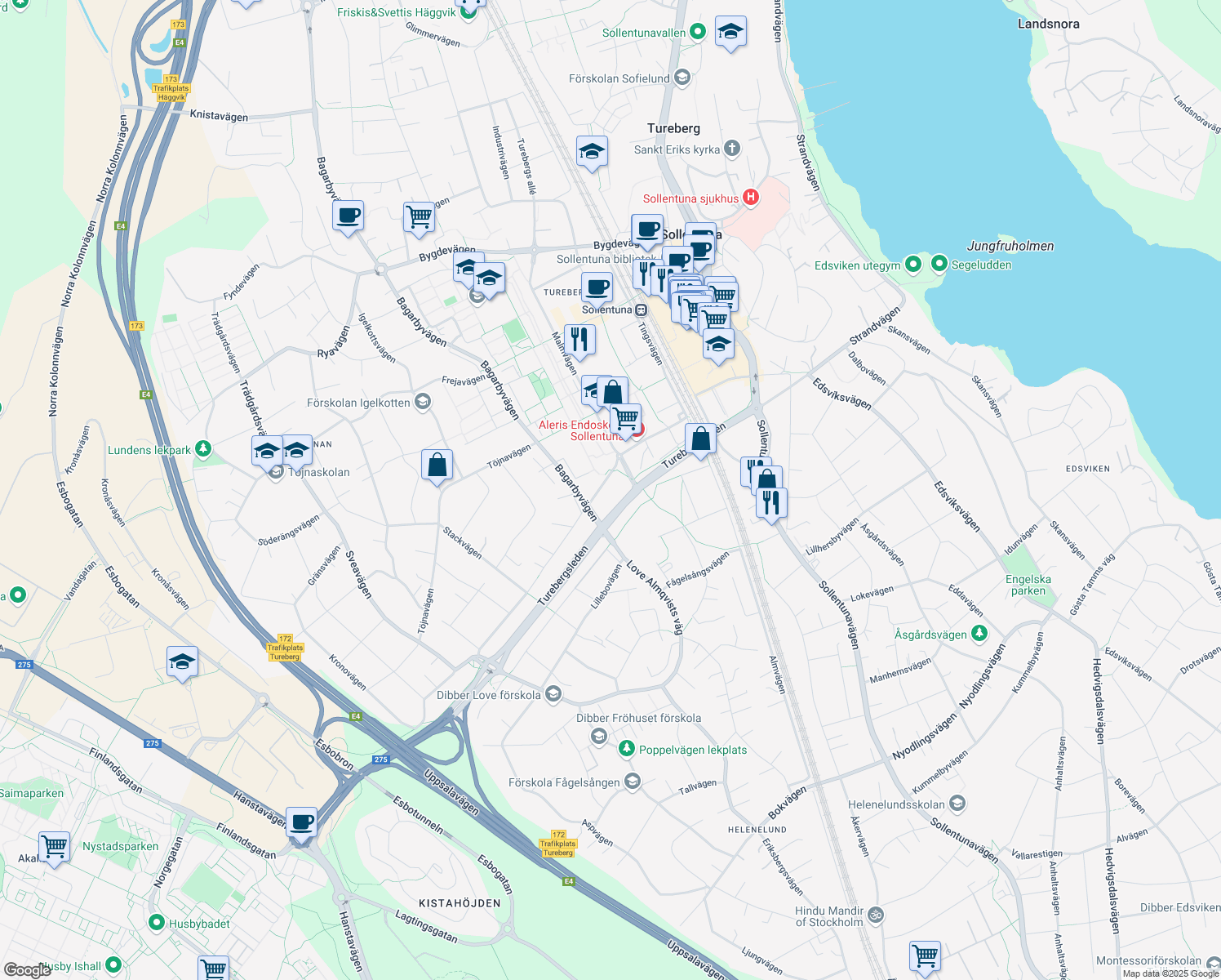 map of restaurants, bars, coffee shops, grocery stores, and more near in 