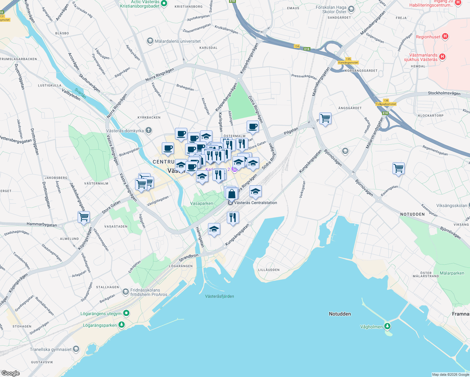 map of restaurants, bars, coffee shops, grocery stores, and more near in 
