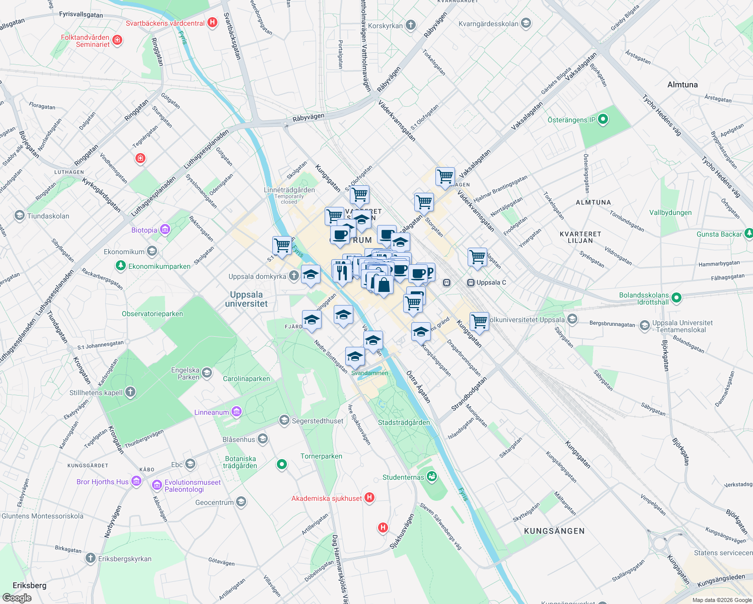 map of restaurants, bars, coffee shops, grocery stores, and more near in 