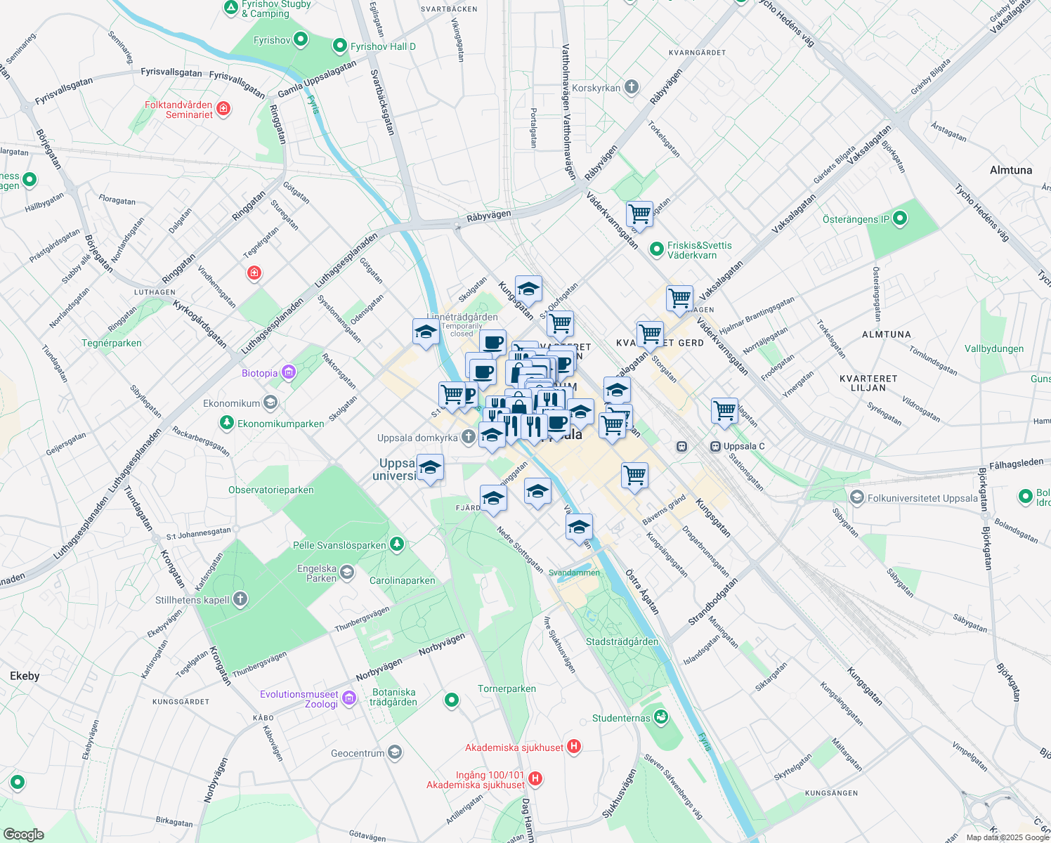 map of restaurants, bars, coffee shops, grocery stores, and more near in 
