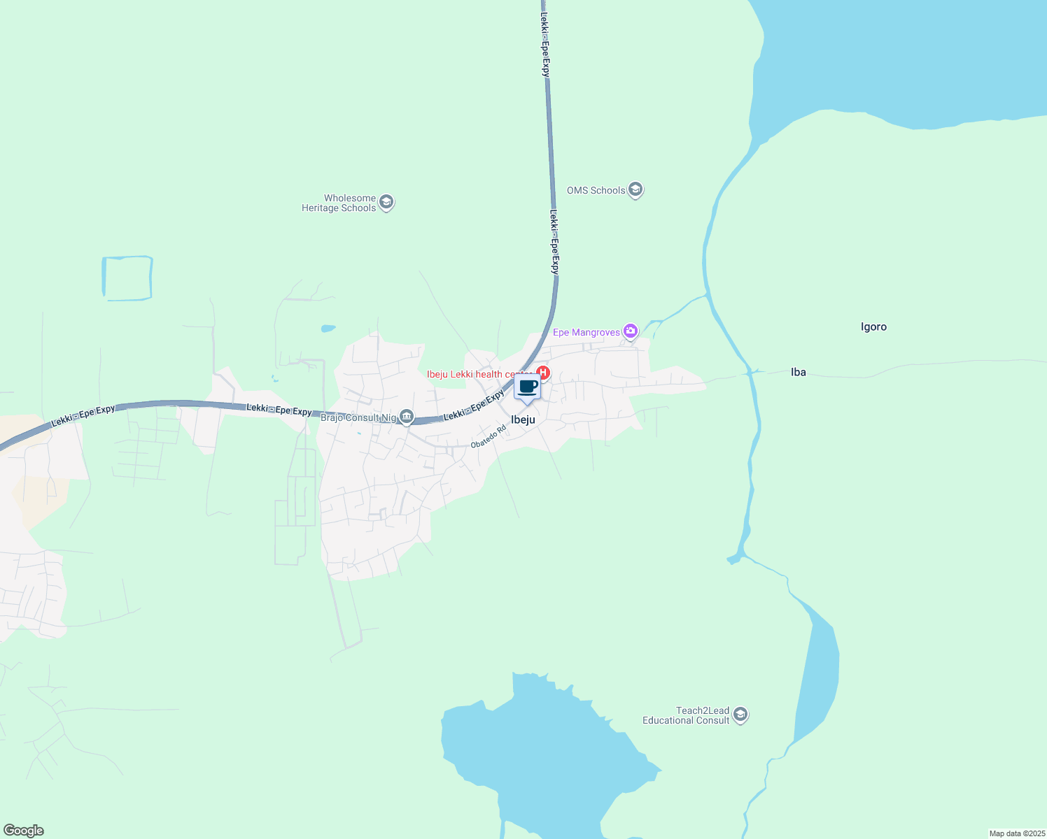 map of restaurants, bars, coffee shops, grocery stores, and more near in Ibeju