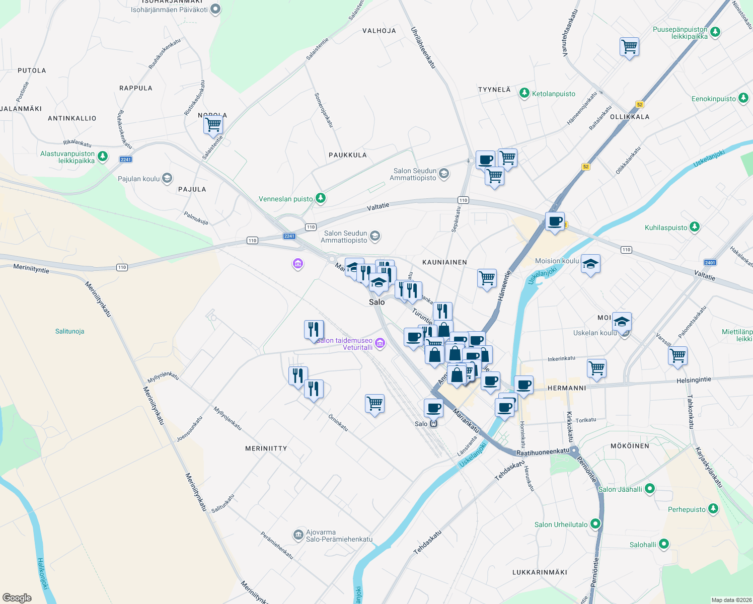 map of restaurants, bars, coffee shops, grocery stores, and more near in 