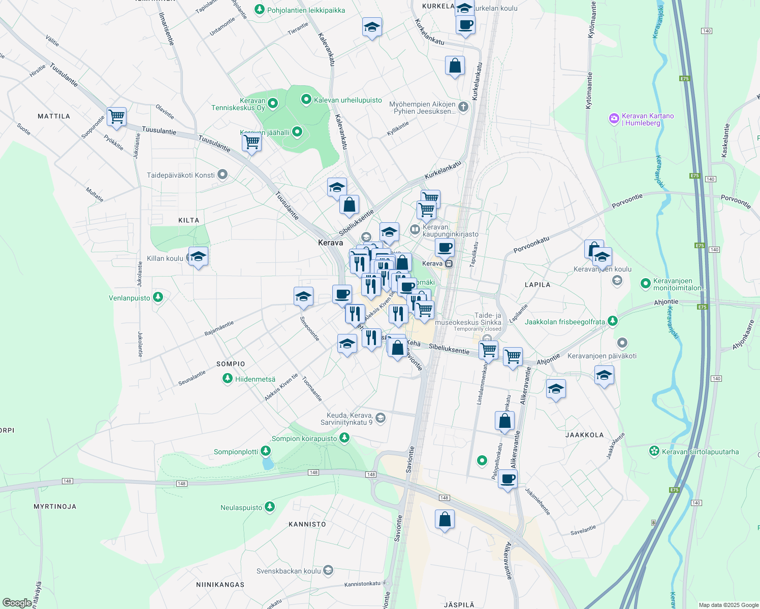 map of restaurants, bars, coffee shops, grocery stores, and more near in 
