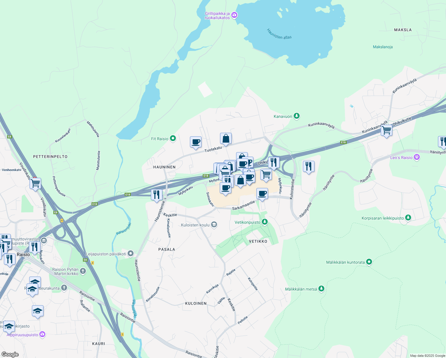 map of restaurants, bars, coffee shops, grocery stores, and more near in 