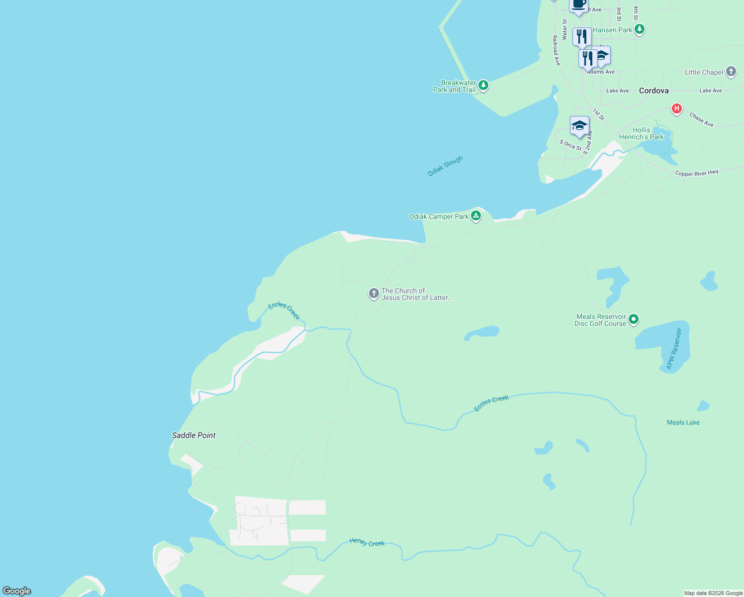 map of restaurants, bars, coffee shops, grocery stores, and more near 9 Whitshed Road in Cordova