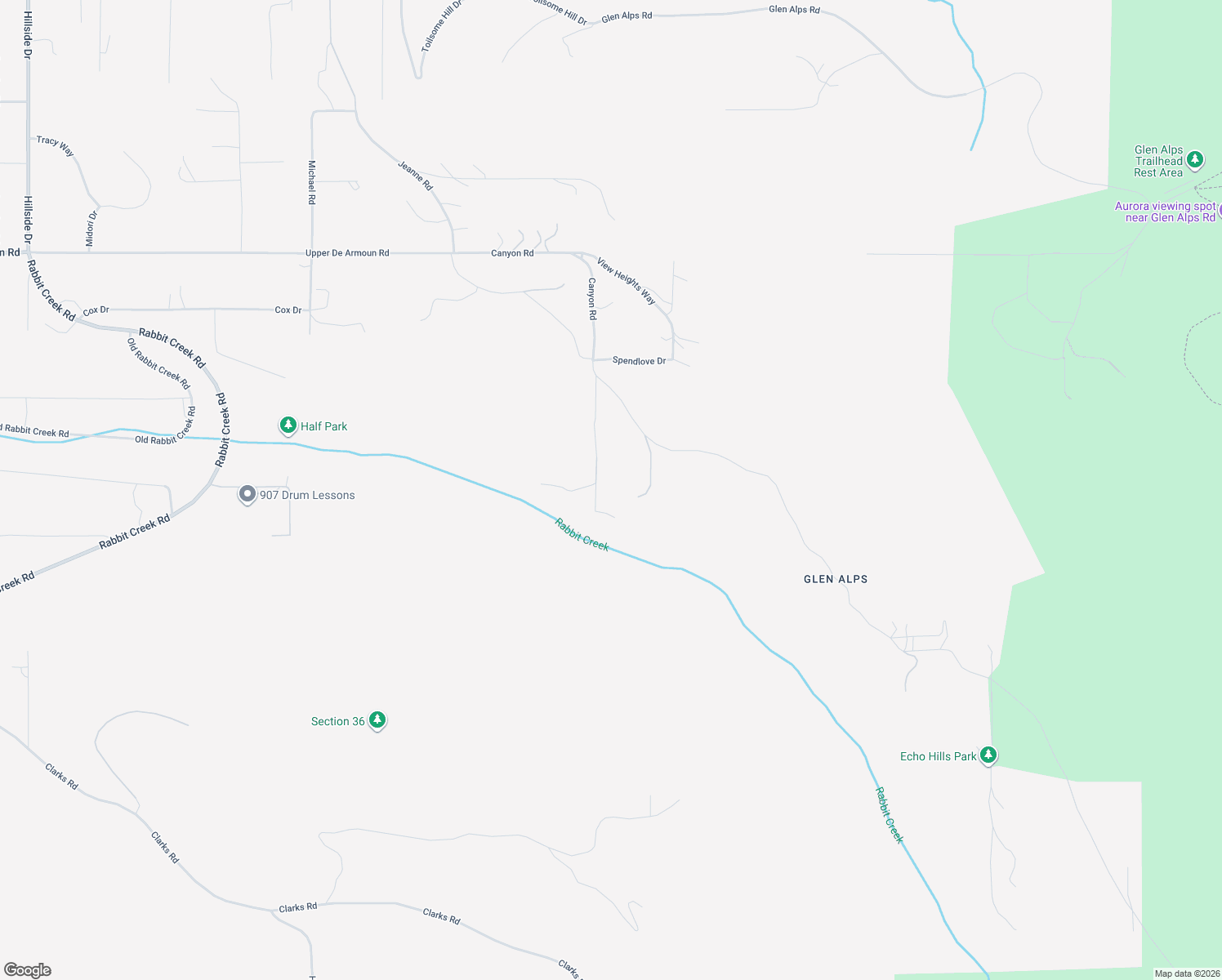 map of restaurants, bars, coffee shops, grocery stores, and more near 13688 Canyon Road in Anchorage