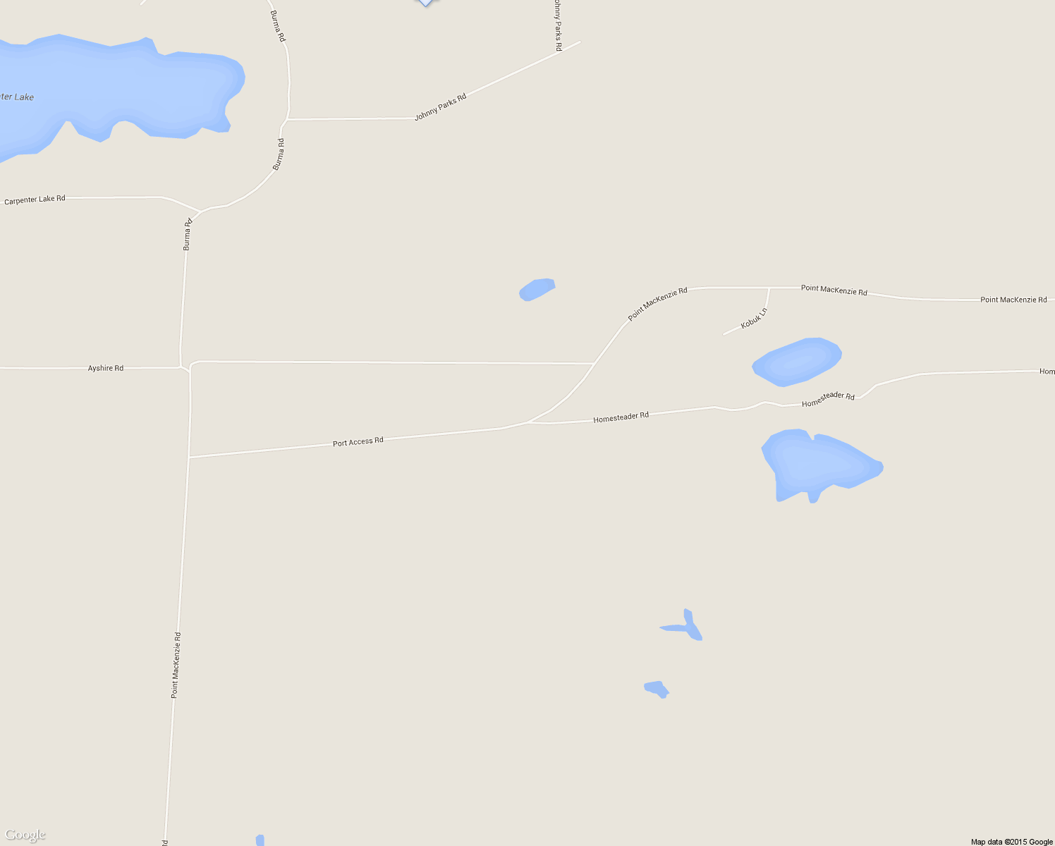 map of restaurants, bars, coffee shops, grocery stores, and more near Port Access Road in Wasilla