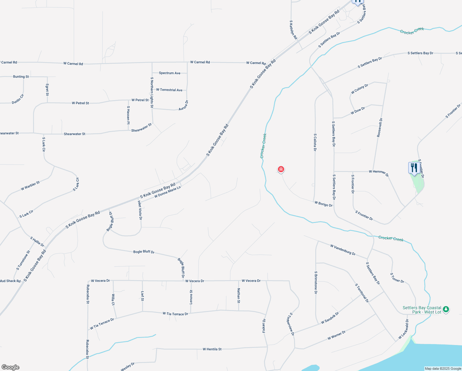 map of restaurants, bars, coffee shops, grocery stores, and more near 7589 West Overview Circle in Wasilla