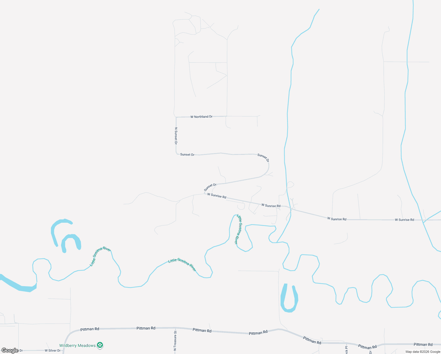 map of restaurants, bars, coffee shops, grocery stores, and more near 6240 Sunset Drive in Wasilla