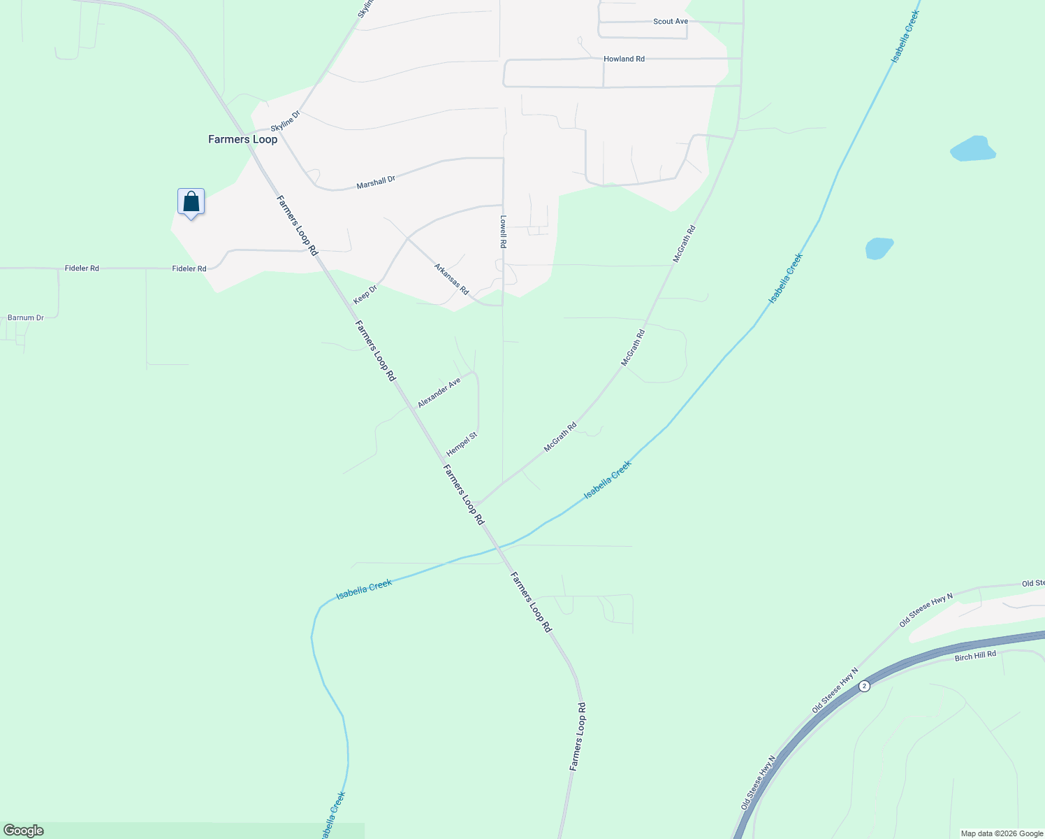 map of restaurants, bars, coffee shops, grocery stores, and more near 650 Lowell Rd in Fairbanks