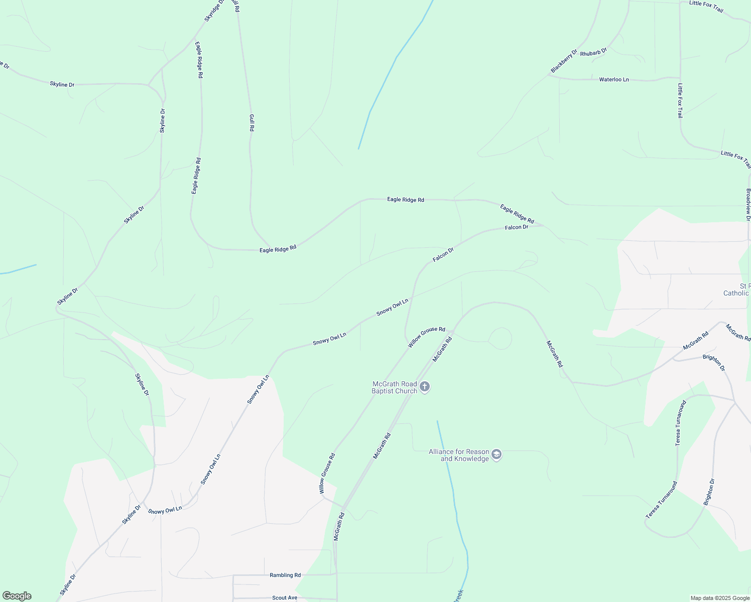 map of restaurants, bars, coffee shops, grocery stores, and more near 246 Snowy Owl Lane in Fairbanks