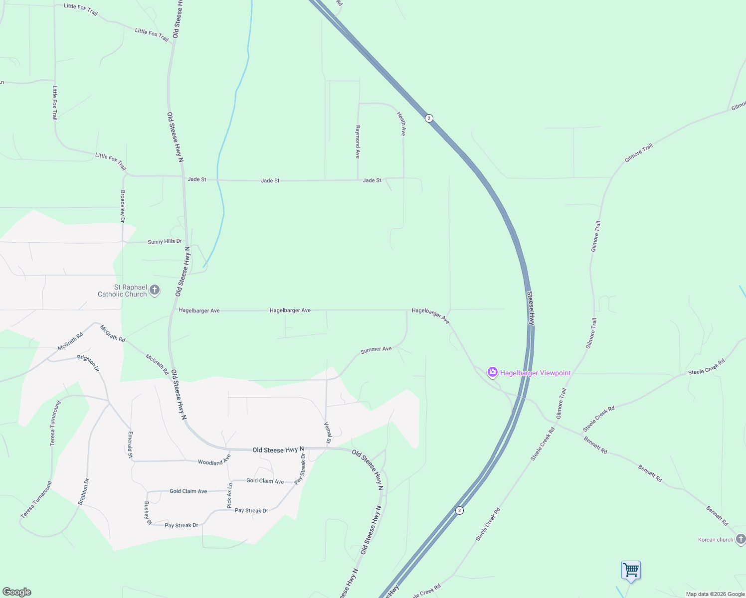 map of restaurants, bars, coffee shops, grocery stores, and more near 450 Hagelbarger Avenue in Fairbanks