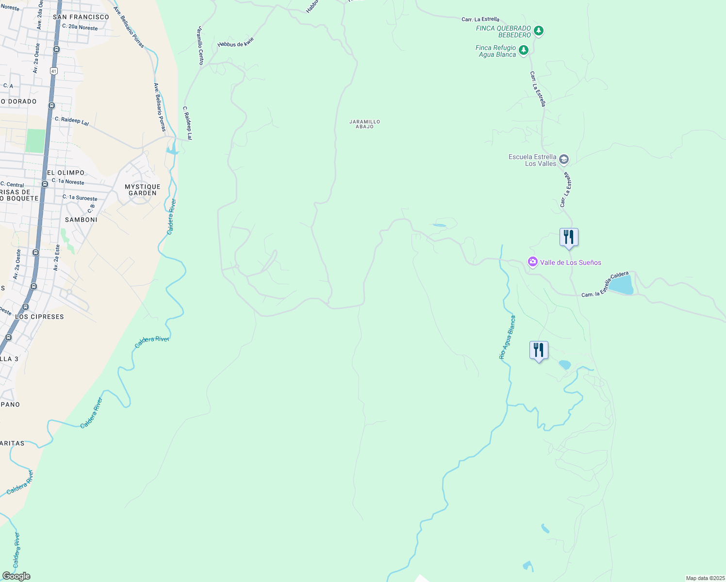 map of restaurants, bars, coffee shops, grocery stores, and more near 19-22 Manzana 040404 in Jaramillo