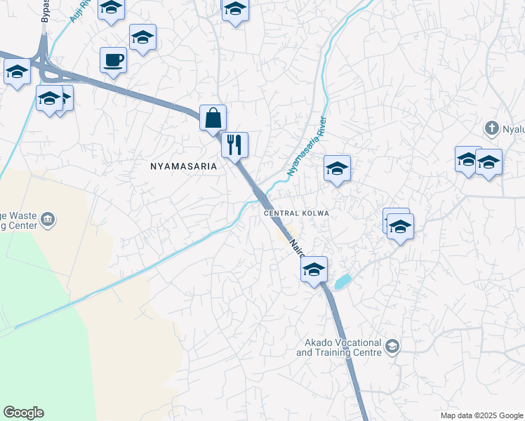 map of restaurants, bars, coffee shops, grocery stores, and more near Kisumu - Busia Road in Kisumu