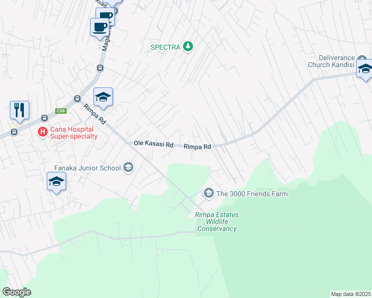 map of restaurants, bars, coffee shops, grocery stores, and more near in Ongata Rongai