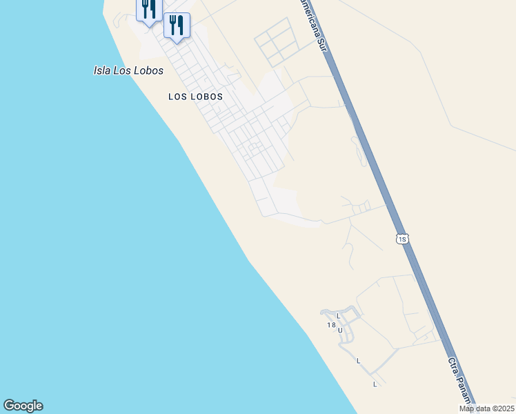 map of restaurants, bars, coffee shops, grocery stores, and more near Km 127 Carretera Panamericana Sur in Cerro Azul