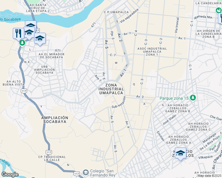 map of restaurants, bars, coffee shops, grocery stores, and more near Sub-estación in Arequipa