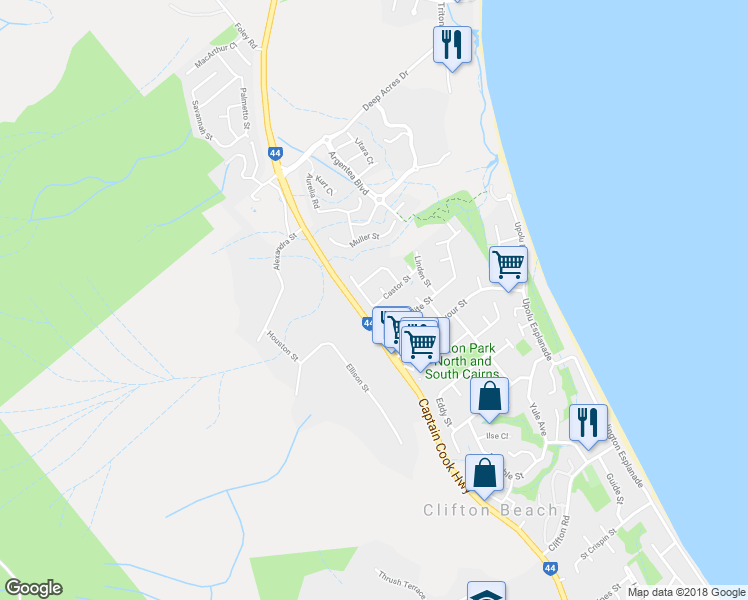 map of restaurants, bars, coffee shops, grocery stores, and more near 29 Tydeman Crescent in Clifton Beach
