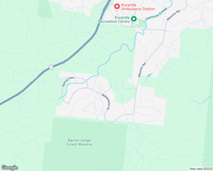 map of restaurants, bars, coffee shops, grocery stores, and more near LOT 15 Hillview Place in Kuranda