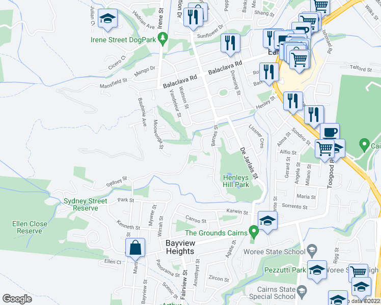 map of restaurants, bars, coffee shops, grocery stores, and more near 37 Granadilla Drive in Earlville