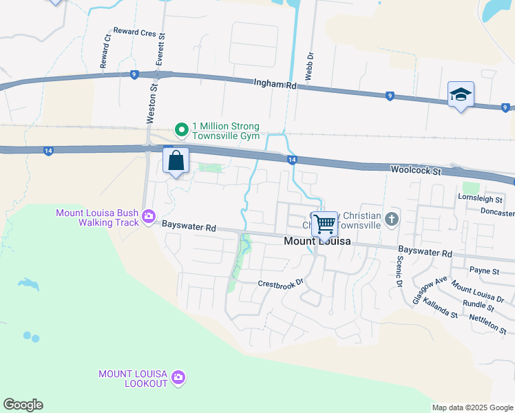 map of restaurants, bars, coffee shops, grocery stores, and more near 11 Rushtons Way in Mount Louisa