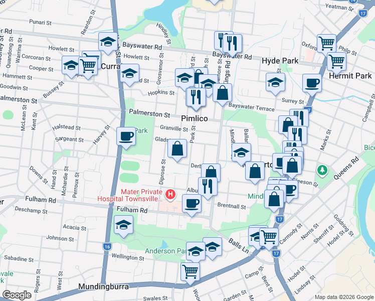 map of restaurants, bars, coffee shops, grocery stores, and more near 23 Park Street in Pimlico