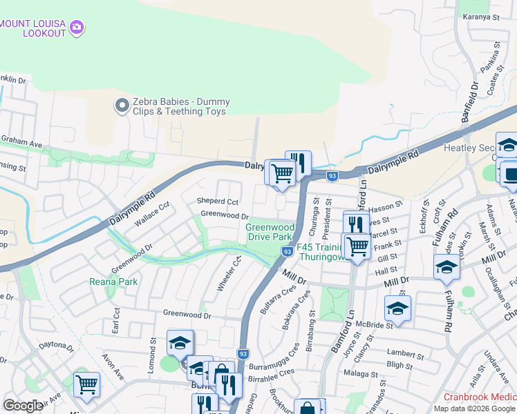 map of restaurants, bars, coffee shops, grocery stores, and more near 59 Crossman Place in Kirwan