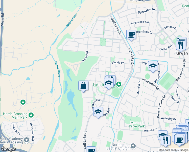 map of restaurants, bars, coffee shops, grocery stores, and more near LOT 603 Phoenix Parade in Kirwan