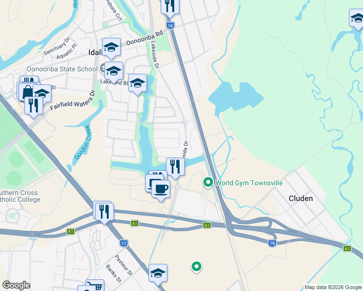 map of restaurants, bars, coffee shops, grocery stores, and more near 48 Twinview Terrace in Idalia