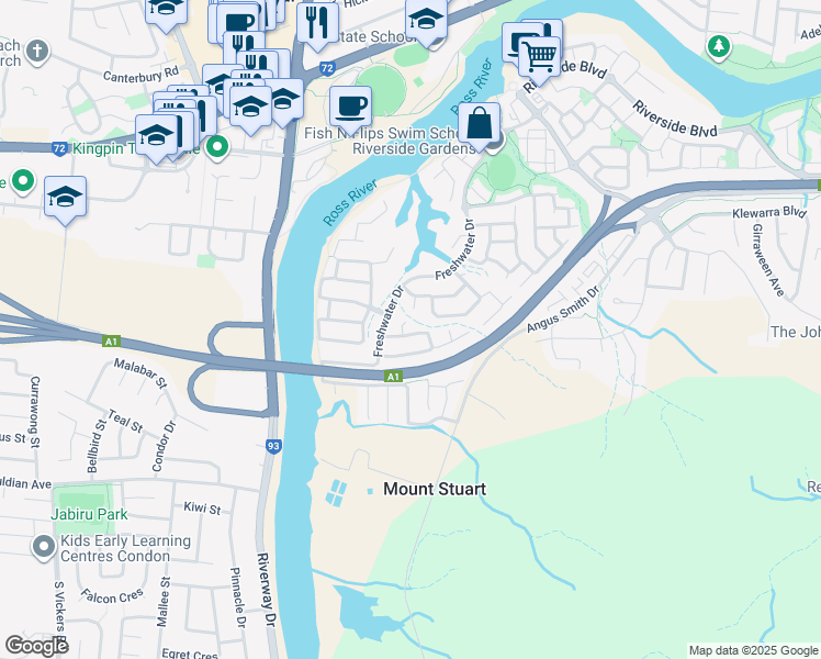 map of restaurants, bars, coffee shops, grocery stores, and more near 10 Sea Eagle Circuit in Douglas