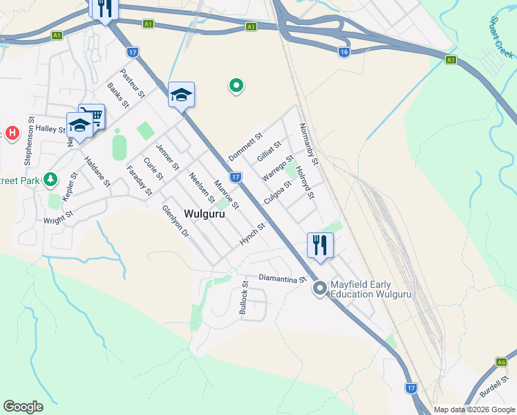 map of restaurants, bars, coffee shops, grocery stores, and more near 297 Flinders Hwy in Wulguru