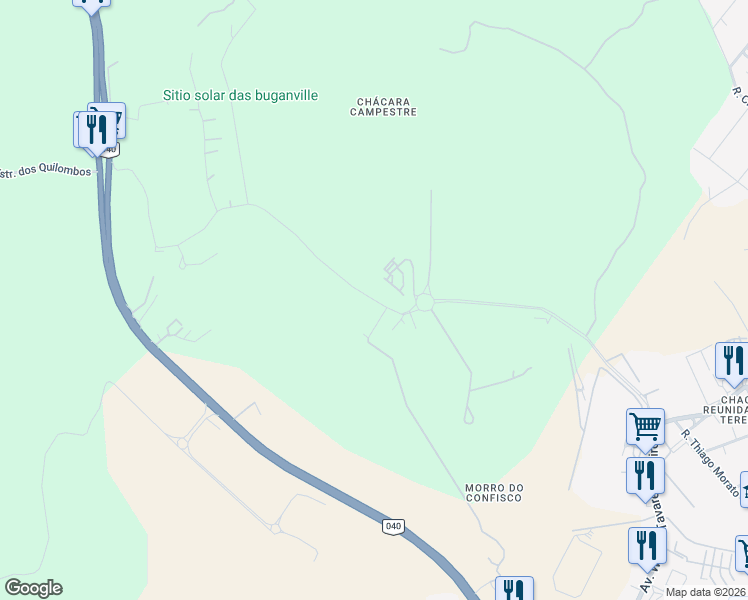 map of restaurants, bars, coffee shops, grocery stores, and more near Rua das Contendas in Contagem