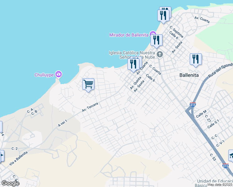 map of restaurants, bars, coffee shops, grocery stores, and more near Avenida J Leopoldo Carrera Calvo in La Libertad