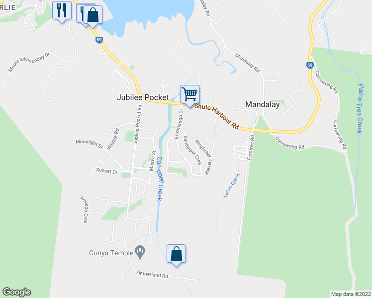 map of restaurants, bars, coffee shops, grocery stores, and more near 16 Sandpiper Crescent in Jubilee Pocket