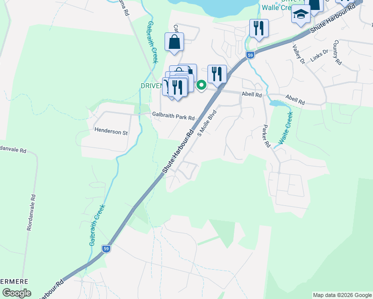 map of restaurants, bars, coffee shops, grocery stores, and more near 66 South Molle Boulevard in Cannonvale