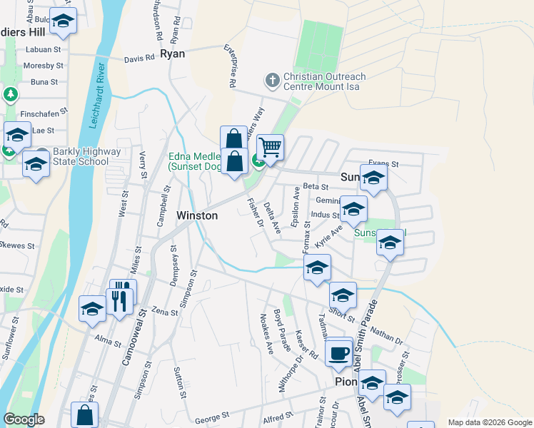 map of restaurants, bars, coffee shops, grocery stores, and more near 7 Delta Avenue in Sunset