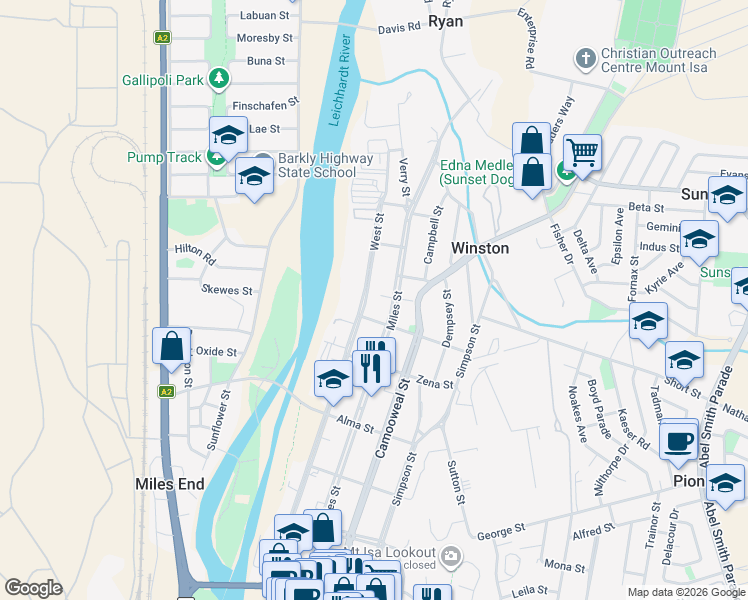 map of restaurants, bars, coffee shops, grocery stores, and more near 146 West Street in Winston