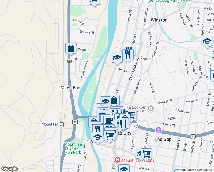 map of restaurants, bars, coffee shops, grocery stores, and more near 75 West Street in Menzies