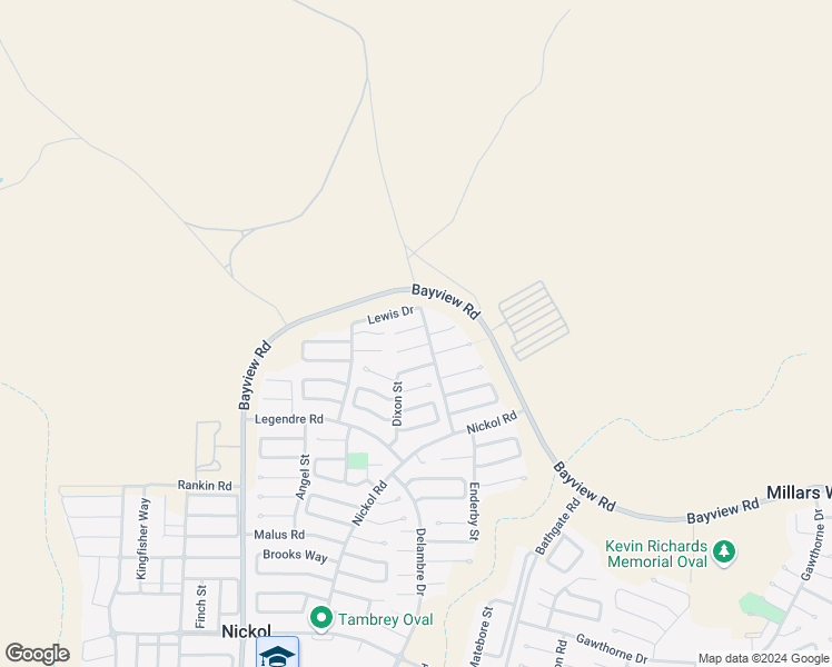 map of restaurants, bars, coffee shops, grocery stores, and more near 4 Skene Place in Nickol