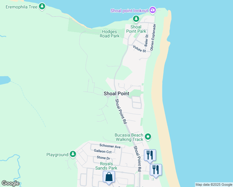 map of restaurants, bars, coffee shops, grocery stores, and more near in Shoal Point