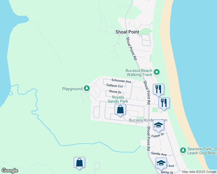 map of restaurants, bars, coffee shops, grocery stores, and more near 41 Galleon Circuit in Shoal Point