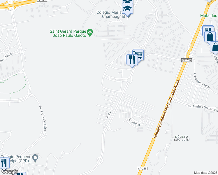 map of restaurants, bars, coffee shops, grocery stores, and more near 1635 Rua Oscar Barbosa in Ribeirão Preto