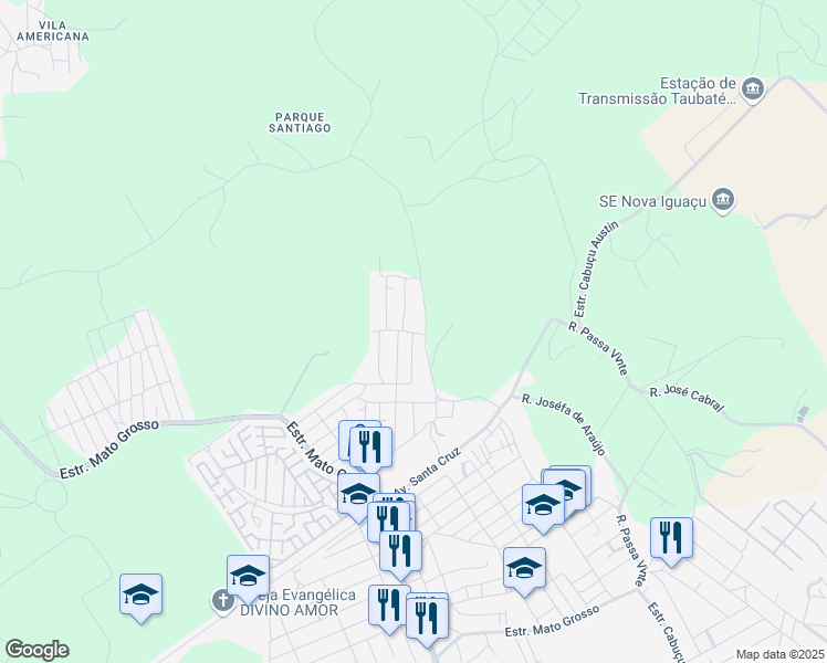 map of restaurants, bars, coffee shops, grocery stores, and more near 0 Rua Henrique Valadares in Nova Iguaçu