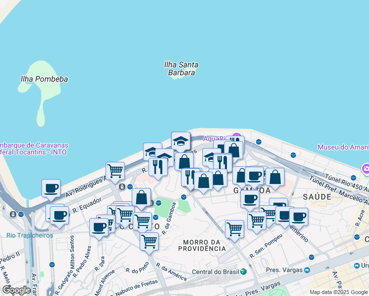 map of restaurants, bars, coffee shops, grocery stores, and more near 2000 Avenida Oscar Niemeyer in Rio de Janeiro