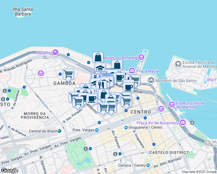 map of restaurants, bars, coffee shops, grocery stores, and more near in Rio de Janeiro