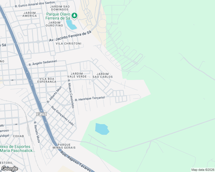 map of restaurants, bars, coffee shops, grocery stores, and more near Rua Wagner G M Tavares in Ourinhos