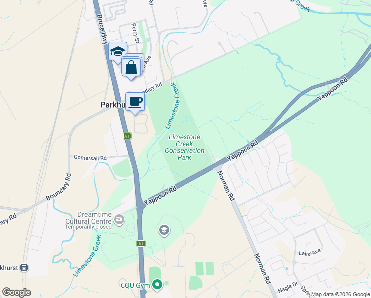 map of restaurants, bars, coffee shops, grocery stores, and more near in Parkhurst